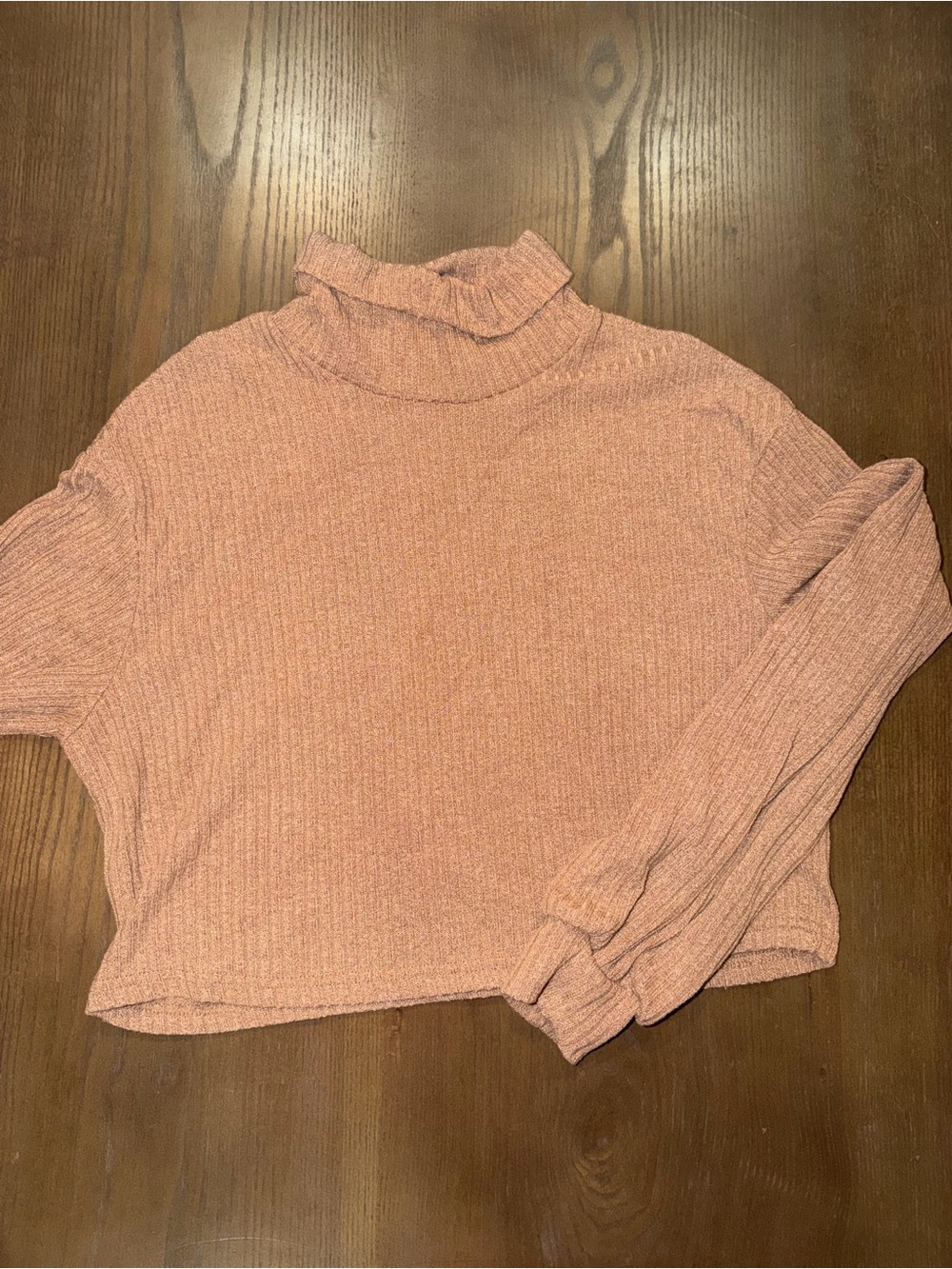 Ribbed Mock Neck Women's Sweater - Dusty Rose